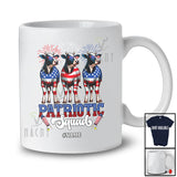 Personalized Custom Name Patriotic Squad; Lovely 4th Of July Three US Flag Cow; Farm Farmer T-Shirt