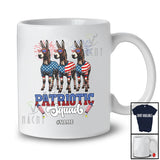 Personalized Custom Name Patriotic Squad; Lovely 4th Of July Three US Flag Donkey; Farm Farmer T-Shirt