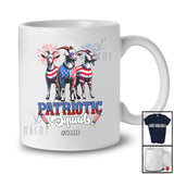 Personalized Custom Name Patriotic Squad; Lovely 4th Of July Three US Flag Goat; Farm Farmer T-Shirt