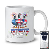 Personalized Custom Name Patriotic Squad; Lovely 4th Of July Three US Flag Goose; Farm Farmer T-Shirt
