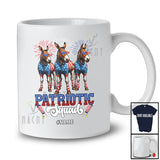 Personalized Custom Name Patriotic Squad; Lovely 4th Of July Three US Flag Mule; Farm Farmer T-Shirt