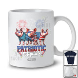 Personalized Custom Name Patriotic Squad; Lovely 4th Of July Three US Flag Pig; Farm Farmer T-Shirt