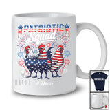 Personalized Custom Name Patriotic Squad; Lovely 4th of July Three US Flag Chicken; Farmer T-Shirt