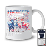 Personalized Custom Name Patriotic Squad; Lovely 4th of July Three US Flag Goat; Farmer T-Shirt