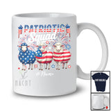 Personalized Custom Name Patriotic Squad; Lovely 4th of July Three US Flag Sheep; Farmer T-Shirt