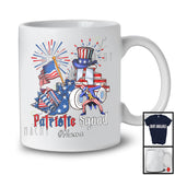 Personalized Custom Name Patriotic Squad, Proud 4th Of July Bulldozer Construction, Firecrackers T-Shirt