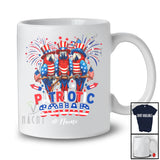 Personalized Custom Name Patriotic Squad; Proud 4th Of July Three US Flag Cute Macaws T-Shirt