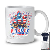 Personalized Custom Name Patriotic Squad; Proud 4th Of July Three US Flag Cute Parrots T-Shirt
