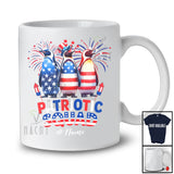 Personalized Custom Name Patriotic Squad; Proud 4th Of July Three US Flag Cute Penguins T-Shirt
