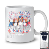 Personalized Custom Name Patriotic Squad; Proud 4th Of July US Flag Three Beagle Owner T-Shirt
