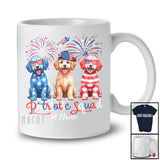 Personalized Custom Name Patriotic Squad; Proud 4th Of July US Flag Three Cockapoo Owner T-Shirt