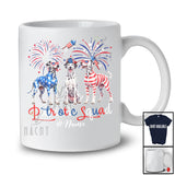 Personalized Custom Name Patriotic Squad; Proud 4th Of July US Flag Three Dalmatian Owner T-Shirt
