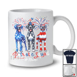 Personalized Custom Name Patriotic Squad; Proud 4th Of July US Flag Three Great Dane Owner T-Shirt