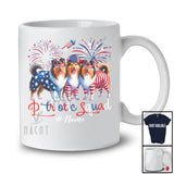Personalized Custom Name Patriotic Squad; Proud 4th Of July US Flag Three Shelties Owner T-Shirt
