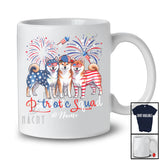 Personalized Custom Name Patriotic Squad; Proud 4th Of July US Flag Three Shiba Owner T-Shirt