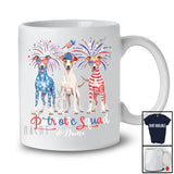 Personalized Custom Name Patriotic Squad; Proud 4th Of July US Flag Three Whippet Owner T-Shirt
