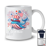Personalized Custom Name Patriotic Whale With US Flag; Lovely 4th Of July Whale Sea Animal T-Shirt