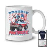 Personalized Custom Name Pawtriotic; Lovely 4th Of July Dalmatian On Monster Truck; Patriotic T-Shirt