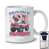 Personalized Custom Name Pawtriotic; Lovely 4th Of July Pug On Monster Truck; Patriotic T-Shirt
