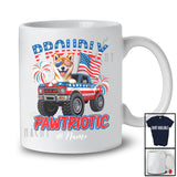 Personalized Custom Name Pawtriotic; Lovely 4th Of July Shiba Inu On Monster Truck; Patriotic T-Shirt