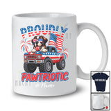 Personalized Custom Name Pawtriotic; Lovely 4th Of July St. Bernard On Monster Truck; Patriotic T-Shirt