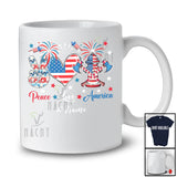 Personalized Custom Name Peace Love America; Amazing 4th Of July US Flag Firefighter Patriotic T-Shirt