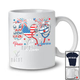 Personalized Custom Name Peace Love America; Amazing 4th Of July US Flag Nurse Patriotic T-Shirt