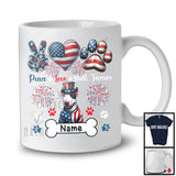 Personalized Custom Name Peace Love Bull Terriers, Lovely 4th Of July American Flag Patriotic T-Shirt