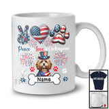 Personalized Custom Name Peace Love Cockapoos, Lovely 4th Of July American Flag Patriotic T-Shirt