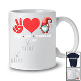 Personalized Custom Name Peace Love Father's Day; Adorable Hand Sign Heart Gnome; Family T-Shirt