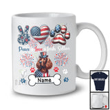 Personalized Custom Name Peace Love Irish Setters, Lovely 4th Of July American Flag Patriotic T-Shirt