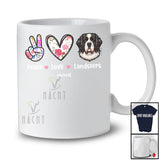 Personalized Custom Name Peace Love Landseers; Floral Mother's Day Hand Sign Heart T-Shirt