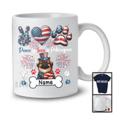 Personalized Custom Name Peace Love Pekingeses, Lovely 4th Of July American Flag Patriotic T-Shirt