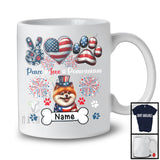 Personalized Custom Name Peace Love Pomeranians, Lovely 4th Of July American Flag Patriotic T-Shirt