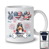 Personalized Custom Name Peace Love Shetland Sheepdogs, Lovely 4th Of July USA Flag T-Shirt