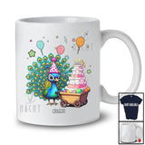 Personalized Custom Name Peacock with Cake; Lovely Birthday Party Animal Lover T-Shirt