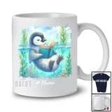 Personalized Custom Name Penguin Reading Book; Lovely Teacher Librarian Book Nerd; Sea Animal T-Shirt