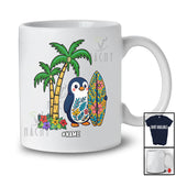 Personalized Custom Name Penguin Surfer; Joyful Summer Vacation Hawaiian Surfing Lover T-Shirt