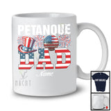 Personalized Custom Name Petanque Dad, Proud 4th Of July USA Flag Sport, Patriotic Family T-Shirt
