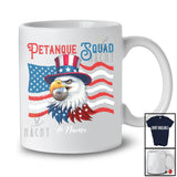Personalized Custom Name Petanque Squad; Joyful 4th Of July Eagle Petanque Player; Patriotic T-Shirt