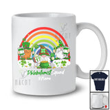 Personalized Custom Name Phlebotomist Squad; Joyful St. Patrick's Day Three Gnomes; Rainbow T-Shirt