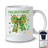 Personalized Custom Name Phlebotomist; Lovely St. Patrick's Day Bow Tie Leprechaun; Shamrock T-Shirt