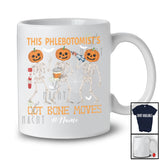 Personalized Custom Name Phlebotomist's Got Bone Moves; Joyful Halloween Pumpkin Skeletons T-Shirt