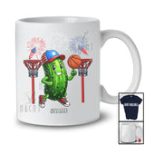 Personalized Custom Name Pickle Playing Basketball; Joyful 4th Of July Sport Player; Patriotic T-Shirt