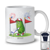 Personalized Custom Name Pickle Playing Golf; Joyful 4th Of July Sport Player; Patriotic T-Shirt