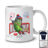 Personalized Custom Name Pickle Playing Hockey; Joyful 4th Of July Sport Player; Patriotic T-Shirt