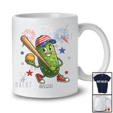 Personalized Custom Name Pickle Playing Softball; Joyful 4th Of July Sport Player; Patriotic T-Shirt