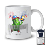 Personalized Custom Name Pickle Playing Volleyball; Joyful 4th Of July Sport Player; Patriotic T-Shirt