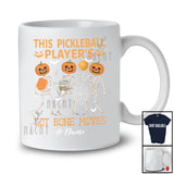 Personalized Custom Name Pickleballs Player's Got Bone Moves; Joyful Halloween Pumpkin Skeletons T-Shirt