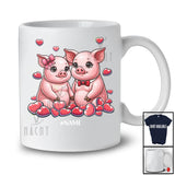 Personalized Custom Name Pig Couple; Lovely Valentine Hearts Pig Farmer Animal; Family Group T-Shirt